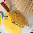 Chicken Leg Plush Pencil Bag Banana Shape Cosmetic Makeup Bag Pencil Case Kids