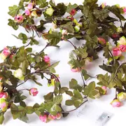 LED Rose Flower String Lights Artificial Flower Garland with Lights for Christmas Valentine Day Garden Wedding -Light Pink