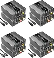VENEKA 4X Analog to Digital Audio Converter RCA to Optical with Optical Cable Audio Digital Toslink and Coaxial Audio Adapter