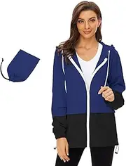 [Durio] Women's Lightweight Rain Jacket, Waterproof, Breathable, Foldable Windbreaker with Hood, Softshell Jacket, Cycling Jacket, Rain Cape