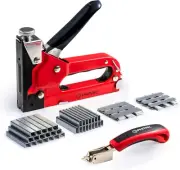 Upholstery Heavy Duty, 4 in 1 Stapler Gun with 6000 Staples, Remover, Manual Bra