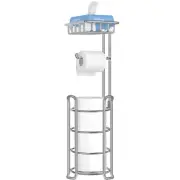 Toilet Paper Holder Stand Free Standing Shelf Upgraded With Raised Feet Metal