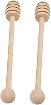 ULTECHNOVO 2pcs Wooden Honey Dipper Sticks Grooved Stirrer for Honey Jars for Syrup Jam Easy to Clean and Use for Kitchen and Dining