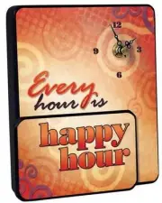 Wall or Desk Clock by Carson Home Accents--Every Hour is Happy Hour #12015