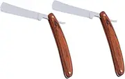 OATIPHO Beard Trimming Shaver Wooden Handle Razor Mens Shavers Vintage Style Easy to Carry