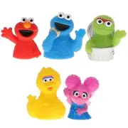NWT Sesame Street Finger Puppets Elmo+Big Bird+Abby+Cookie Monster+Oscar Grouch