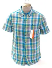 Merrell Reversible Plaid Breezeway 2.0 Snap Front Short Sleeve Shirt Men's NWT