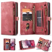 CaseMe 2-in-1 Samsung Galaxy S10e Detachable Case Leather Wallet Cover [Red]