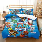 3D Paw Patrol Marshall Puppies Cartoon Duvet Quilt Cover Pillowcase Set S D Q