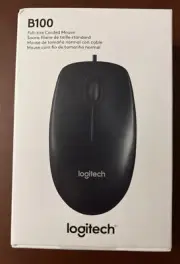 Logitech B100 Corded Mouse – Wired USB Mouse for Computers and laptops, for R...