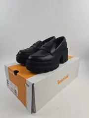 Timberland Women's Everleigh Loafers Black Leather Size 10 - New With Box