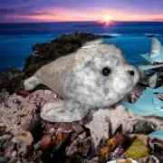 Leopard Seal Sea Lion Plush Doll Stuffed Aurora Gray White Spotted Lovey NWT 8”