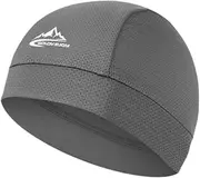 [Jwelesy] Unisex Skull Cap Helmet Liner for Men Women Beanie Head Wrap Sweat Wicking Bicycle Cycling Running Hat Dark Grey, Dark Grey, One Size