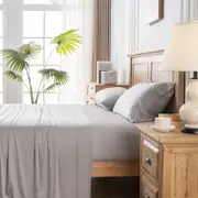 100% Natural Luxury Cooling Bamboo Sheet Sets Extra Deep 45cm Fitted Sheet Soft Organic Bamboo Flat Fitted Sheet Pillowcases All Size