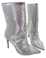 Carvela Kurt Geiger Boots Sz 9 Mesh Armoir Metal Chainmail Statement Booties