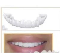 在飛比找Yahoo!奇摩拍賣優惠-康康樂 買二送一 新款 美白牙套 矽膠仿真牙套 美白牙貼 舒