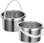 BESTYASH 2pcs Aluminum Wax Melting Pot Insert Durable Wax Warmer Liner for Hair Removal Temperature Control Compact Design for Home and Professional Use
