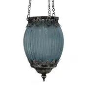 Moroccan Style Hanging Lantern Blue D11x18.5cm
