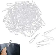 U Shape Clear Shirt Folding Clips, Plastic Alligator Clips with Teeth for Ties Socks Pants and Dress,100Pcs, 50mm/2 Inch
