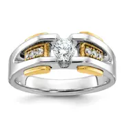 14k Two-tone Two Tone 1/2 Ct. Lab Grown Diamond VS/SI+ G+ Men's Ring