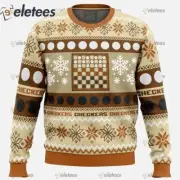 Christmas Checkers Board Games Ugly Christmas Sweater WNCZ1COV