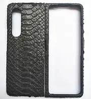 [JIASHM] Leather Phone Case for Samsung Galaxy Z Fold6 Fold 6 5 4 3 Flip5 4(for Galaxy Z Fold6/Black Belly)