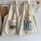 Canvas Canvas Tote Bag with Pocket Casual Canvas Bag New Fashion Shoulder Bag