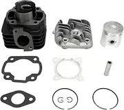 Grcfumo 11 Pcs 47mm Cylinder Piston Kit, Aluminum Alloy Cylinder Piston Gaskets Kit, Hardness Top End Rebuild Set for Jog 2 Stroke 1E40QMB Engine