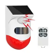 Solar Strobe Alarm Light with Motion Sensor Siren Outdoor Alarm Siren with Re...