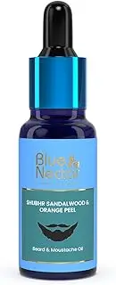 Blue Nectar Ayurvedic Beard and Moustache Growth Oil for softer, glowing, dandruff free beard in Sandalwood & Orange Peel Aroma