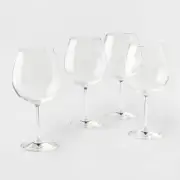 Threshold Signature Crystal Red Wine Glasses Set of 4 Stemmed Glasses 27.1oz