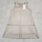 Brown Faux Suede Shift Mini Dress Western High Low Laser Cutout Tan