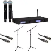 Shure SLXD24D/B58 Digital Wireless Dual Handheld Microphone System with Stands