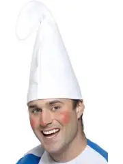 White Gnome/Smurf Hat Tv And Books Halloween Fancy Dress Costume Accessory