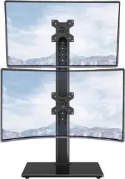 Vertical Dual Monitor Stand, Stack Two Screens up to 32 inches, 17.6Lbs, Free...