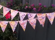 Pink bunting 15 flags cotton baby shower room decor morethanjustquilts