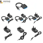 [INFINIJ.TW] USB轉SATA數據線2.5/3.5寸USB3.0易驅線SATA硬碟轉接線帶電源線5.5*2.