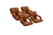 SOGA 4X Foldable Lounge Cushion Adjustable Floor Lazy Recliner Chair with Armrest Coffee