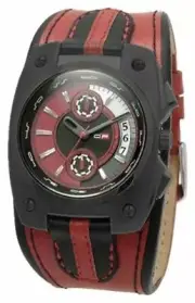 D.Factory Chronograph Stainless Steel Case Leather Band Mens Watch DFU005WRR