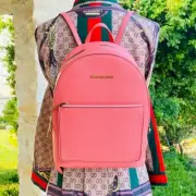 Michael Kors Medium Backpack Adina Mk Leather Grapefruit Back TO School NWT