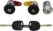 DEMULAX Ignition Switch Left Right Door Lock Cylinder with 2 Keys, for Ford, for Fiesta, Escort KA Courier 1995-2000 Car Lock Cylinder