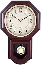 YUNTIMESS Chiming Wall Clock with Pendulum - Pendulum Wall Clock with Westminster Chimes&Strike Clock, Battery Operated, Faux Wood Pendulum Clock for Living Room, Office, Home Decor & Gift