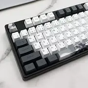 MOLGRIA Ink Lotus Custom Keycaps - 140 Set for Gaming Keyboard, PBT OEM Profile Dye Sublimation, ANSI/ISO Layout With Japanese Font for Gateron Kailh Cherry MX 104/87/74/61 60 Keyboard