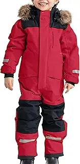 [Generic] Boys and Girls One Piece Snowsuits Overalls Ski Suits Winter Warm Waterproof Hooded Coats Jumpsuits for Baby Toddler