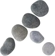 TOYANDONA 6pcs Children's Drawing Painted Stones Hand-Painted Rocks DIY Polishing Pebbles 5-9cm