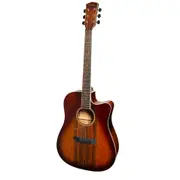 Martinez '31 Series' Daowood Acoustic-Electric Dreadnought Cutaway Guitar (African Brownburst)