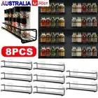 8pcs Kitchen Spice Rack Storage Organizer Condiment Jars Storage Cabinet Shelve