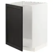 METOD base cabinet for sink, white/Lerhyttan black stained, 60x60x80 cm