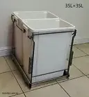 DOOR MOUNTABLE 70L KITCHEN CONCEALED BIN PULLOUT PULL OUT SLIDING LAUNDRY BIN