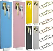 12Pcs Pen Holder for Notebook, PU Leather Pen Holder with Adjustable Elastic Band and Metal Pen Clip for Notebooks, Journals, Calendars, Tablet Case (6 Colors)